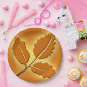 素朴秋の結婚式オかわいらしームリーフデザイン ペーパープレート (パーティー)