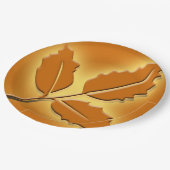 素朴秋の結婚式オかわいらしームリーフデザイン ペーパープレート (アングル)