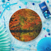 素朴秋の結婚式カラー秋の反射 ペーパープレート (パーティー)