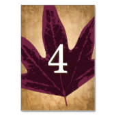 素朴秋の結婚式テーマ |テーブルカード番号 テーブルナンバー (裏面)