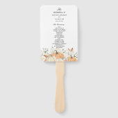 素朴秋の結婚式プログラムファン | パンプキンとフローラ ハンドファン (正面)