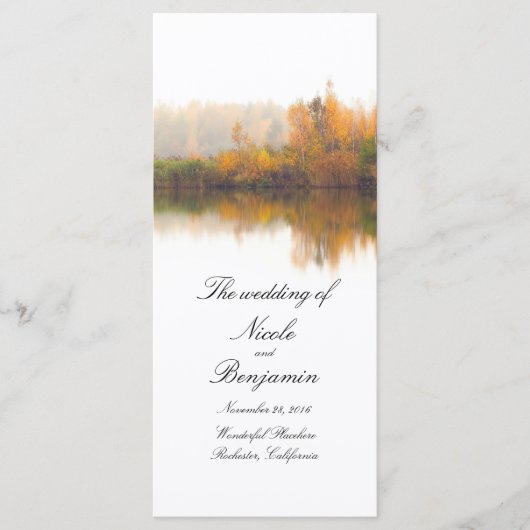 素朴秋の結婚式プログラム プログラム (正面)