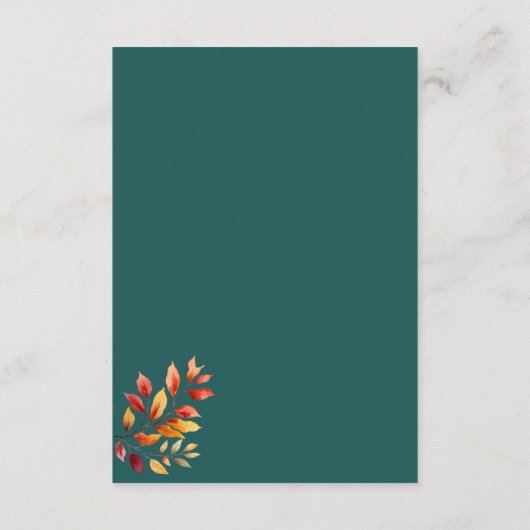 素朴秋の結婚式メニュー選択カード エンクロージャーカード (裏面)