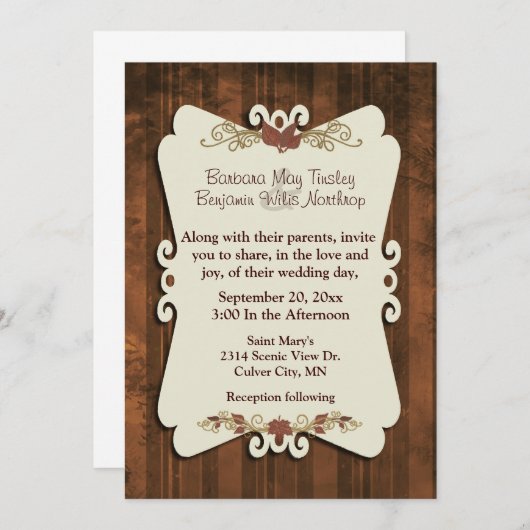 素朴秋の結婚式招待状 招待状 (正面/裏面)