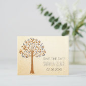 素朴秋の結婚式日付の保存 インビテーションポストカード (スタンド正面)