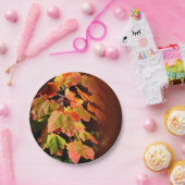 素朴秋の結婚式秋の紅葉写真葉 ペーパープレート (パーティー)