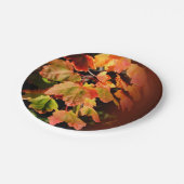 素朴秋の結婚式秋の紅葉写真葉 ペーパープレート (アングル)