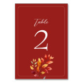 素朴秋の結婚式表番号 テーブルナンバー (裏面)