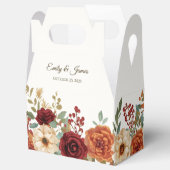 素朴秋の結婚式貸与箱 | ブルゴーニュバラ フェイバーボックス (オープン)