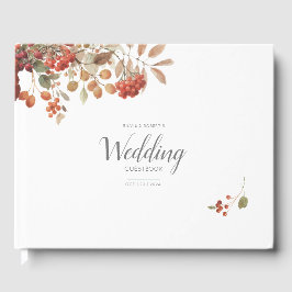 素朴秋の葉の水の色結婚の ゲストブック