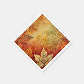 素朴秋の葉動揺してインクの切り離し スタンダードカクテルナプキン (角)