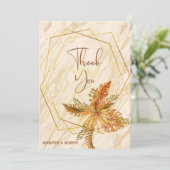 素朴秋の葉金ゴールドフレームサンキューカード サンキューカード (スタンド正面)