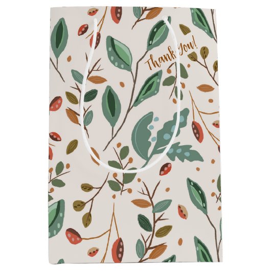 素朴秋の葉 ミディアムペーパーバッグ (正面)