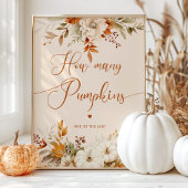 素朴秋はカボチャの赤ちゃんシャワーの数を推測する ポスター