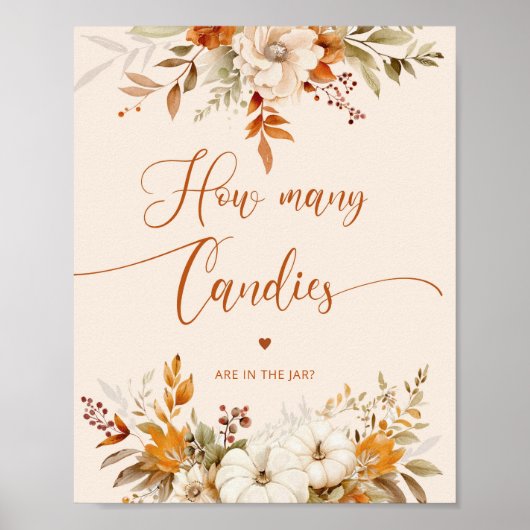 素朴秋はキャンディーの赤ちゃんシャワーの数を推測する ポスター (正面)