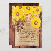 素朴秋イエローワイルドバラバ結婚ラティブ 招待状 (正面/裏面)