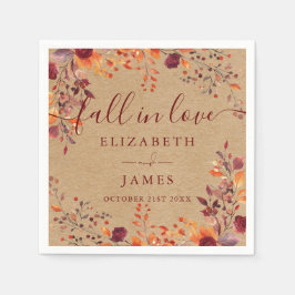 素朴秋インラブオータム秋フローラ離れ スタンダードカクテルナプキン