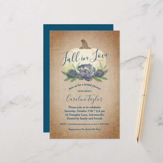 素朴秋インラブブルーフローラブライダルシャワー (正面/裏面インサイチュ)