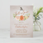 素朴秋インラブホワイトパンプキンブライダルシャワー 招待状 (スタンド正面)