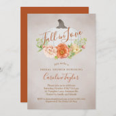 素朴秋インラブホワイトパンプキンブライダルシャワー 招待状 (正面/裏面)