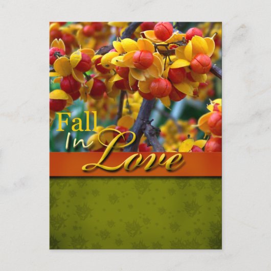 素朴秋インラブ結婚ポストカード ポストカード (正面)