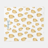 素朴秋ウォーター色オレンジカボチャ フリースブランケット (正面(横))