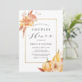 素朴秋ウォーター色フローラカップルのシャワー 招待状 (スタンド正面)