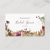 素朴秋ウォーター色フローラ&緑 プレイスカード (裏面)