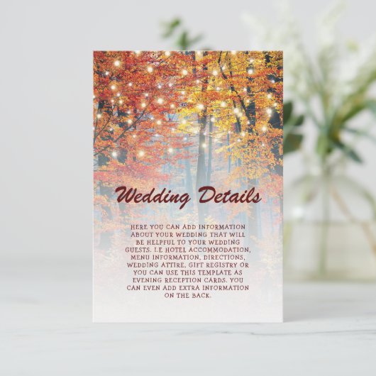 素朴秋ウッドランドストリングラ結婚イトの詳細 エンクロージャーカード (スタンド正面)