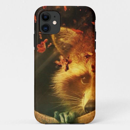 素朴秋オレンジの紅葉ウッドランドアライグマ Case-Mate iPhoneケース (裏面)