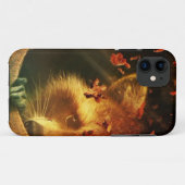 素朴秋オレンジの紅葉ウッドランドアライグマ Case-Mate iPhoneケース (裏面(横))
