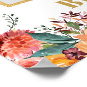 素朴秋オレンジマ結婚リーゴールドの写真プロップ ポスター (角)