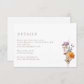 素朴秋オレンジ&パープルワイルドフラワー結婚ズ エンクロージャーカード (正面/裏面)