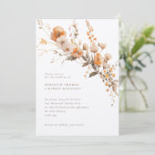 素朴秋オレンジ&ブラウンフローラクラフト結婚ズ 招待状 (スタンド正面)