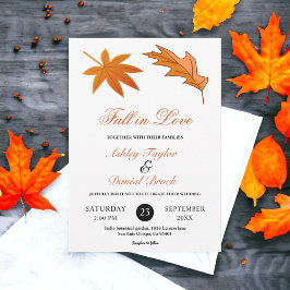 素朴秋オレン離れジ秋結婚フローラ 招待状