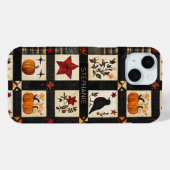 素朴秋キルトパターン | ファームハウスパッチワーク Case-Mate iPhoneケース (裏面 (横))