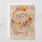 素朴秋グランジリースハッピーサンクスギビング シーズンカード (正面)