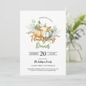 素朴秋グリーンリー葉ズパンプキンサンクスギビング 招待状 (スタンド正面)