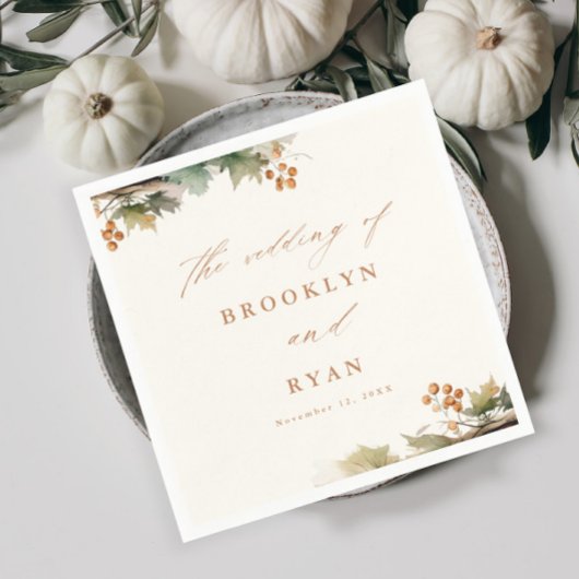 素朴秋グ離れリー結婚ズ スタンダードカクテルナプキン