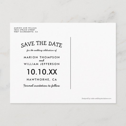 素朴秋ストリングライト秋の日付の保存 案内ポストカード (裏面)