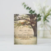 素朴秋ツリーとキラキラ日付を保存 案内ポストカード (スタンド正面)