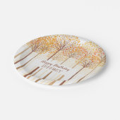 素朴秋ツリーズテラコッタバースデーパーティー ペーパープレート (アングル)