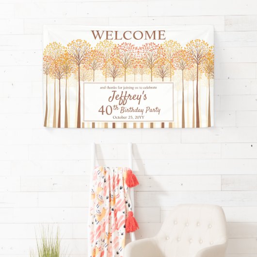 素朴秋ツリーズテラコッタ40th誕生日パーティー 横断幕 (インサイチュ)