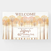 素朴秋ツリーズテラコッタ40th誕生日パーティー 横断幕 (横)