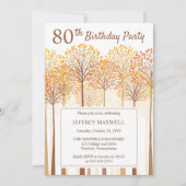 素朴秋ツリーズテラコッタ80thバースデーパーティー 招待状 (正面)
