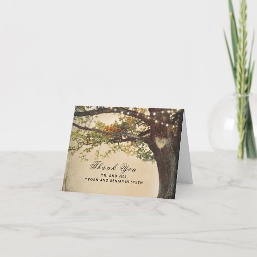 素朴秋ツリーラ結婚イツありがとう サンキューカード (正面)
