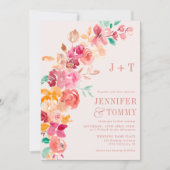 素朴秋テラコッタフローラ結婚写真 招待状 (正面)