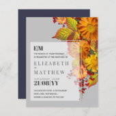 素朴秋デイジー葉オレンジバジェット結婚ズ (正面/裏面)