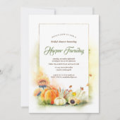 素朴秋ハーベストカボチャブライダルシャワー 招待状 (正面)