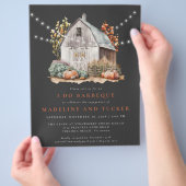 素朴秋バーンストリングライト結婚式招待状 チラシ (手)